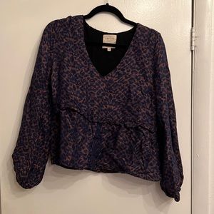 Sezane leopard jacquard top